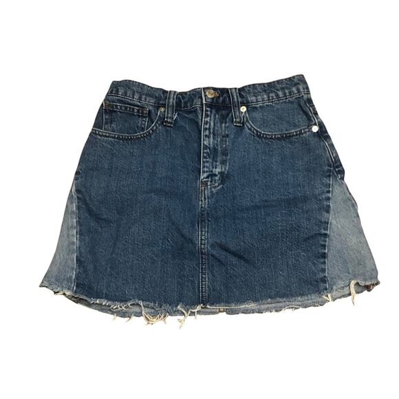Madewell Women's Rigid Denim A-Line Mini Skirt: Pieced Edition SIZE 25 - Picture 1 of 8
